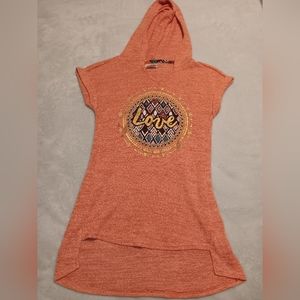 Girls hooded long dress shirt